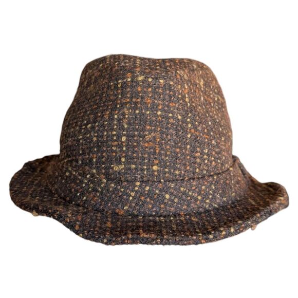 Goorin Bros Brown Wool Blend Tweed Fedora Hat One Size NWT - Picture 5 of 8